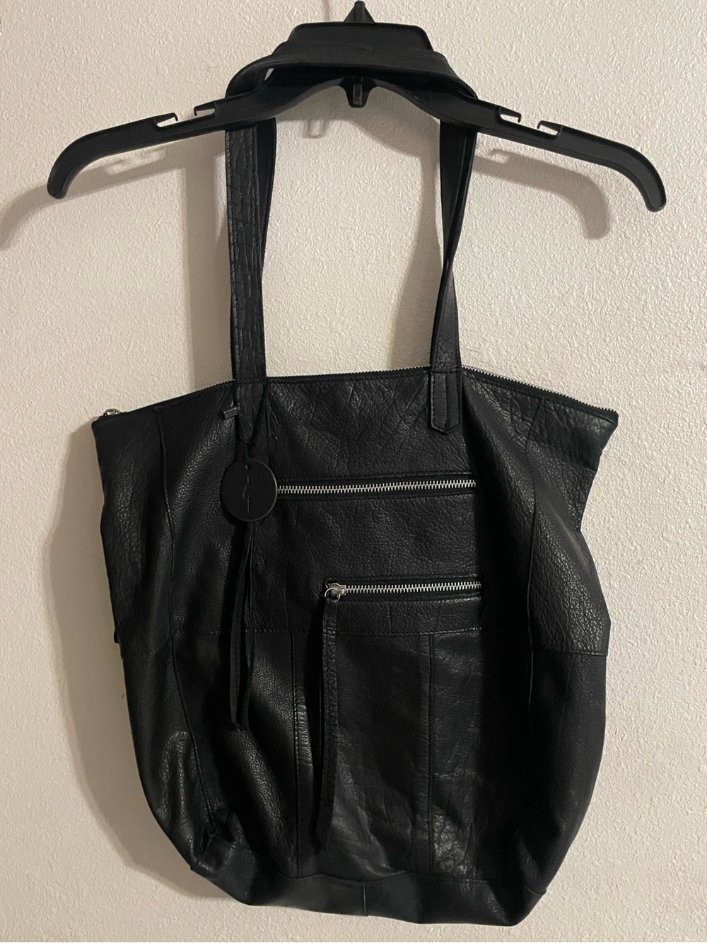 Day and Mood Heather Tote Bag Womens Black Pebbled Leather Shoulder Slouchy - Picture 4 of 4